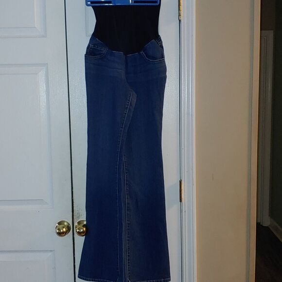 Indigo Blue full panel  maternity  jeans  Sz  M Long - Picture 1 of 9